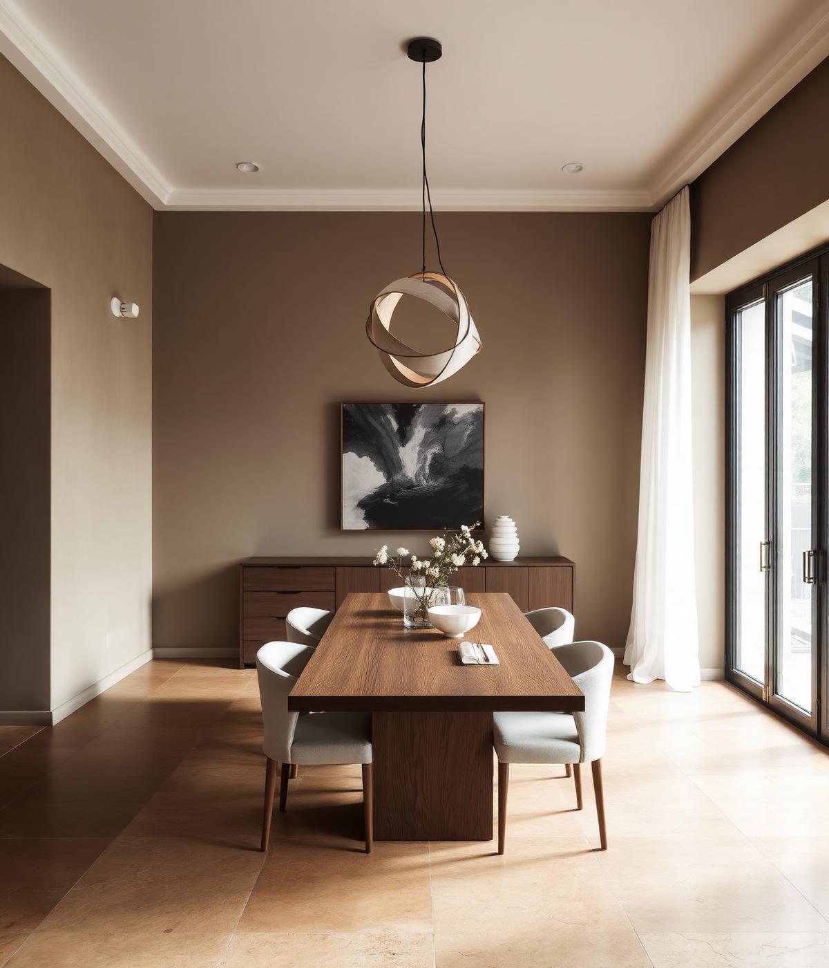 A dining room designed and styled by the Atelier Maison interior design studio